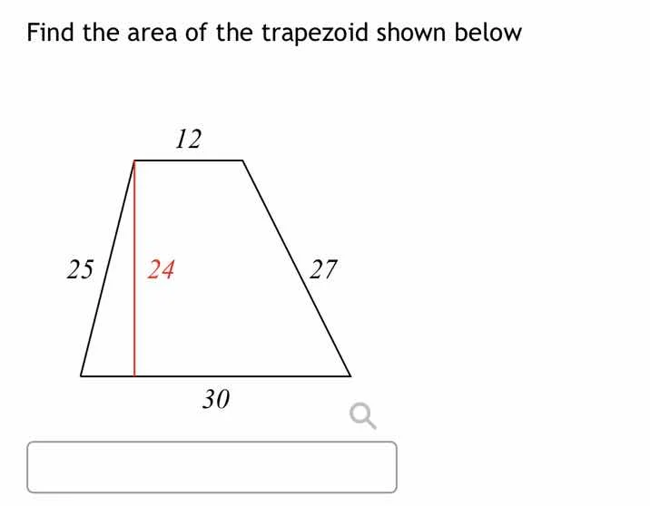 find the area of the trapezoid shown below