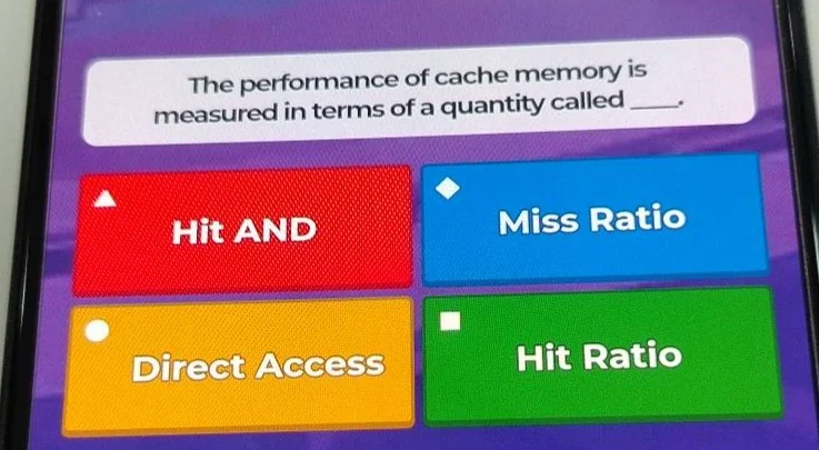 the performance of cache memory is measured in terms of a quantity call…