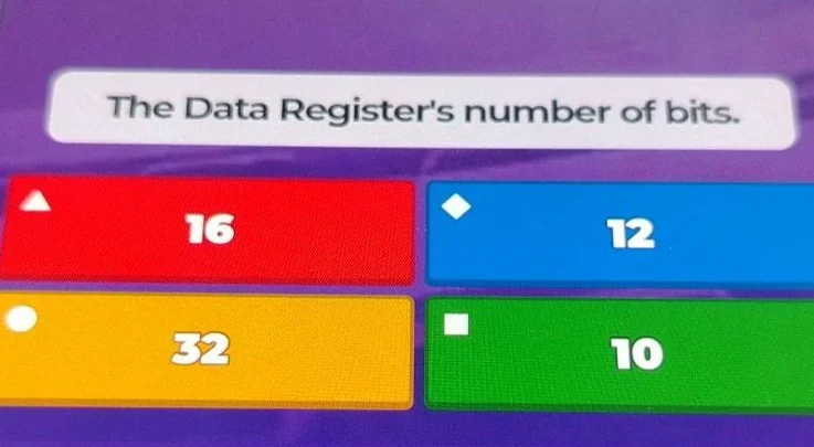 the data registers number of bits. 16 12 32 10