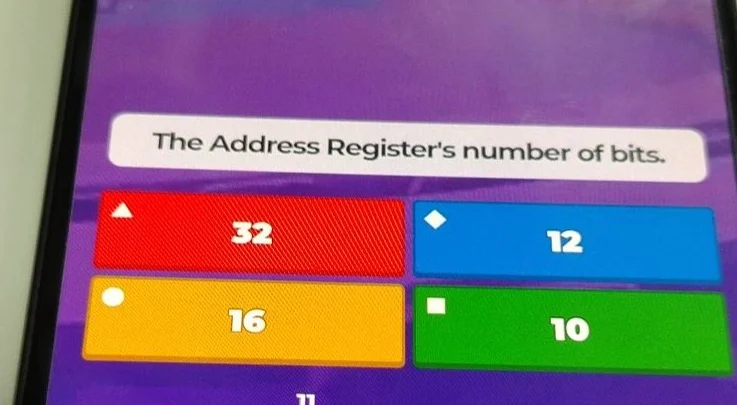 the address registers number of bits. 32 12 16 10