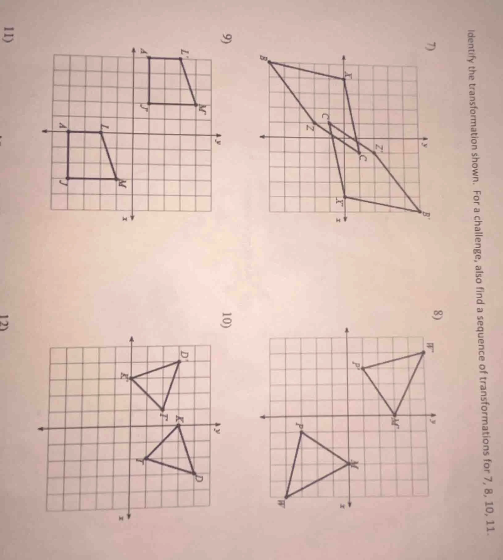 identify the transformation shown. for a challenge, also find a sequenc…