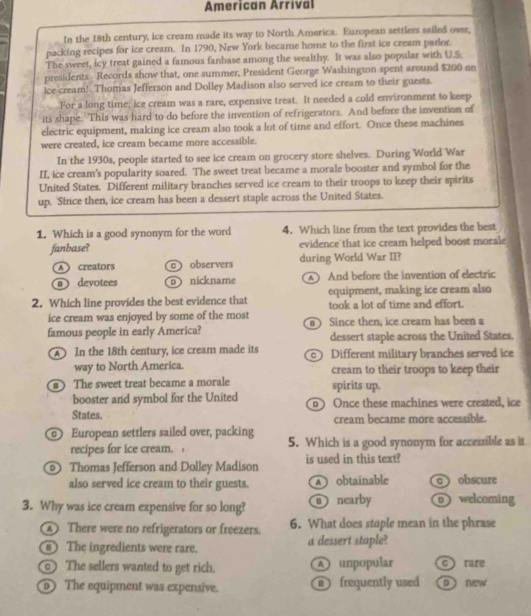 american arrival in the 18th century, ice cream made its way to north a…