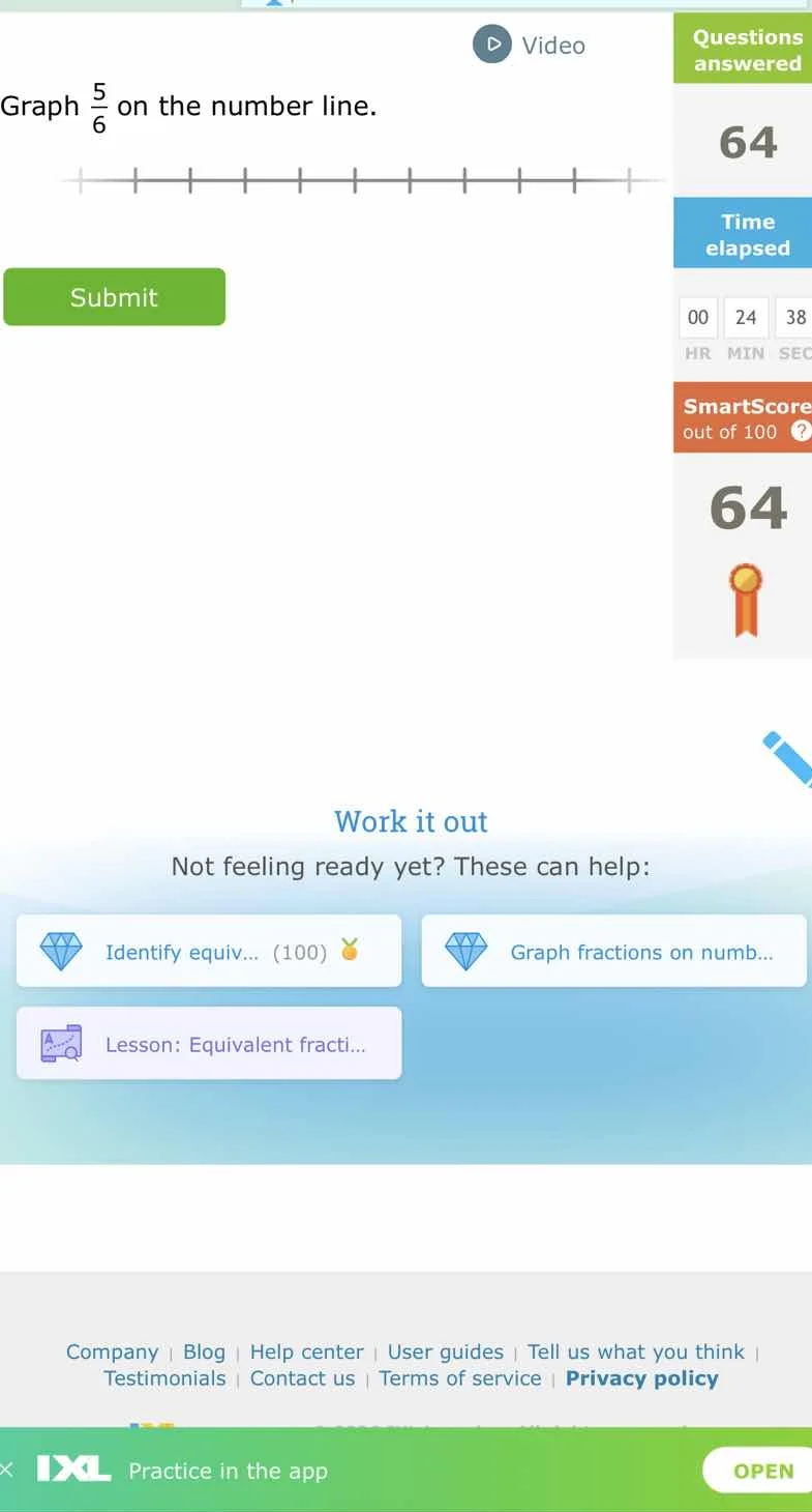 graph \\(\\frac{5}{6}\\) on the number line.