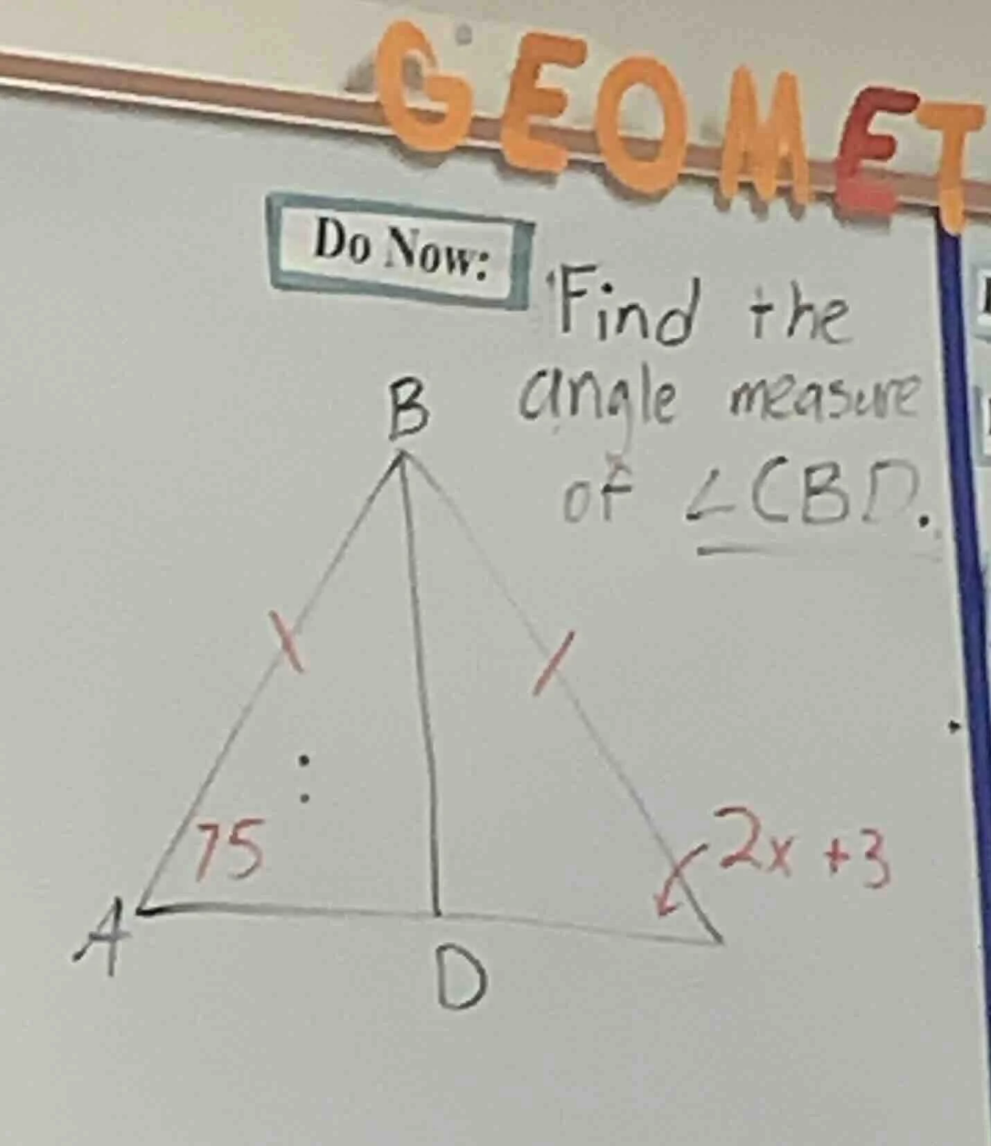 do now: find the angle measure of ∠cbd. (triangle with points a, b, d, …