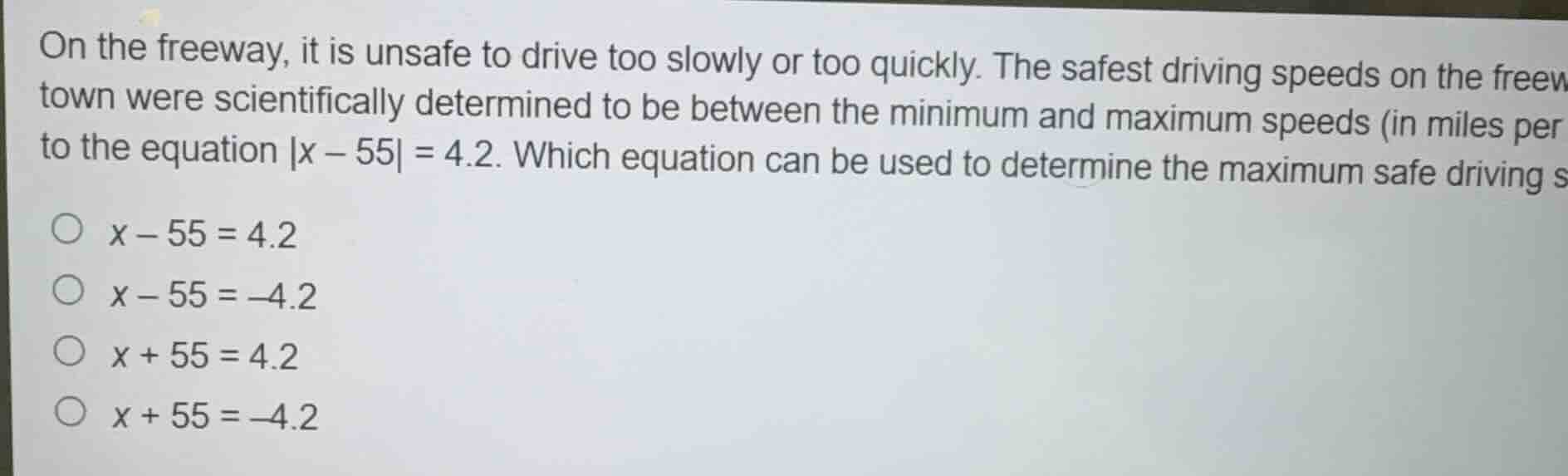 on the freeway, it is unsafe to drive too slowly or too quickly. the sa…