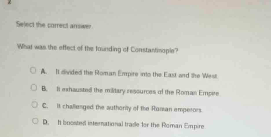 select the correct answer what was the effect of the founding of consta…