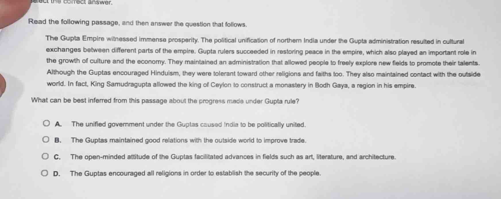 read the following passage, and then answer the question that follows. …
