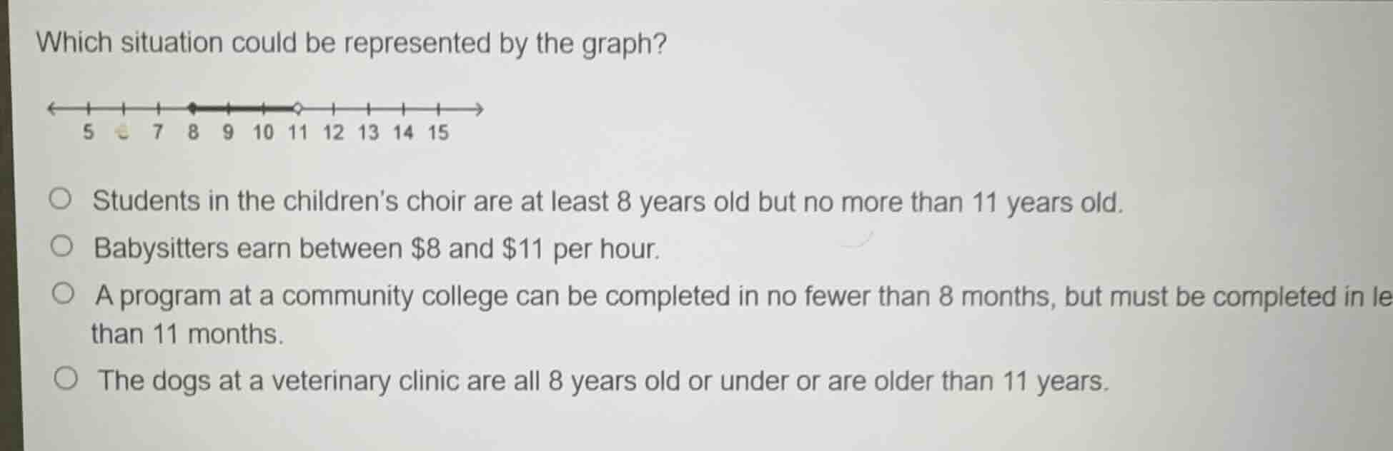 which situation could be represented by the graph? students in the chil…