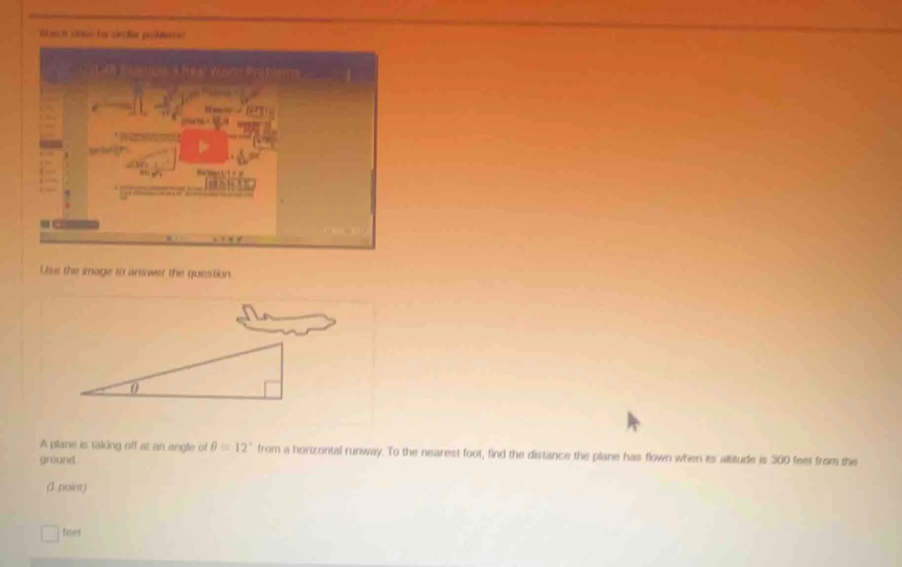 use the image to answer the question. a plane is taking off at an angle…