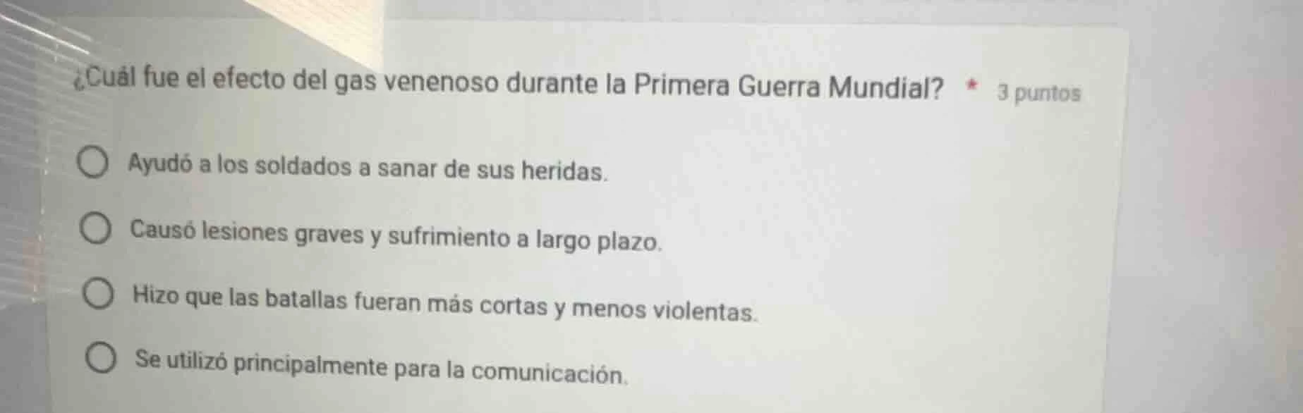 ¿cuál fue el efecto del gas venenoso durante la primera guerra mundial?…