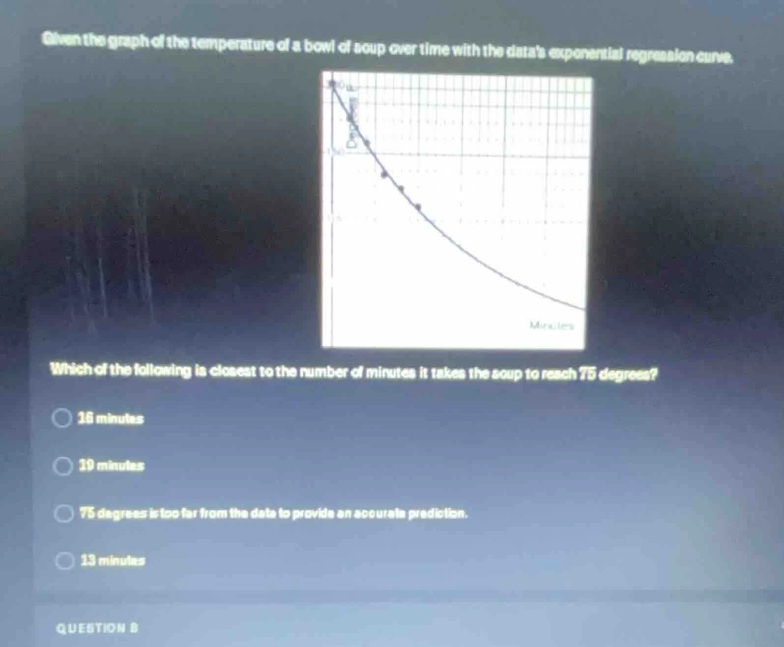 given the graph of the temperature of a bowl of soup over time with the…