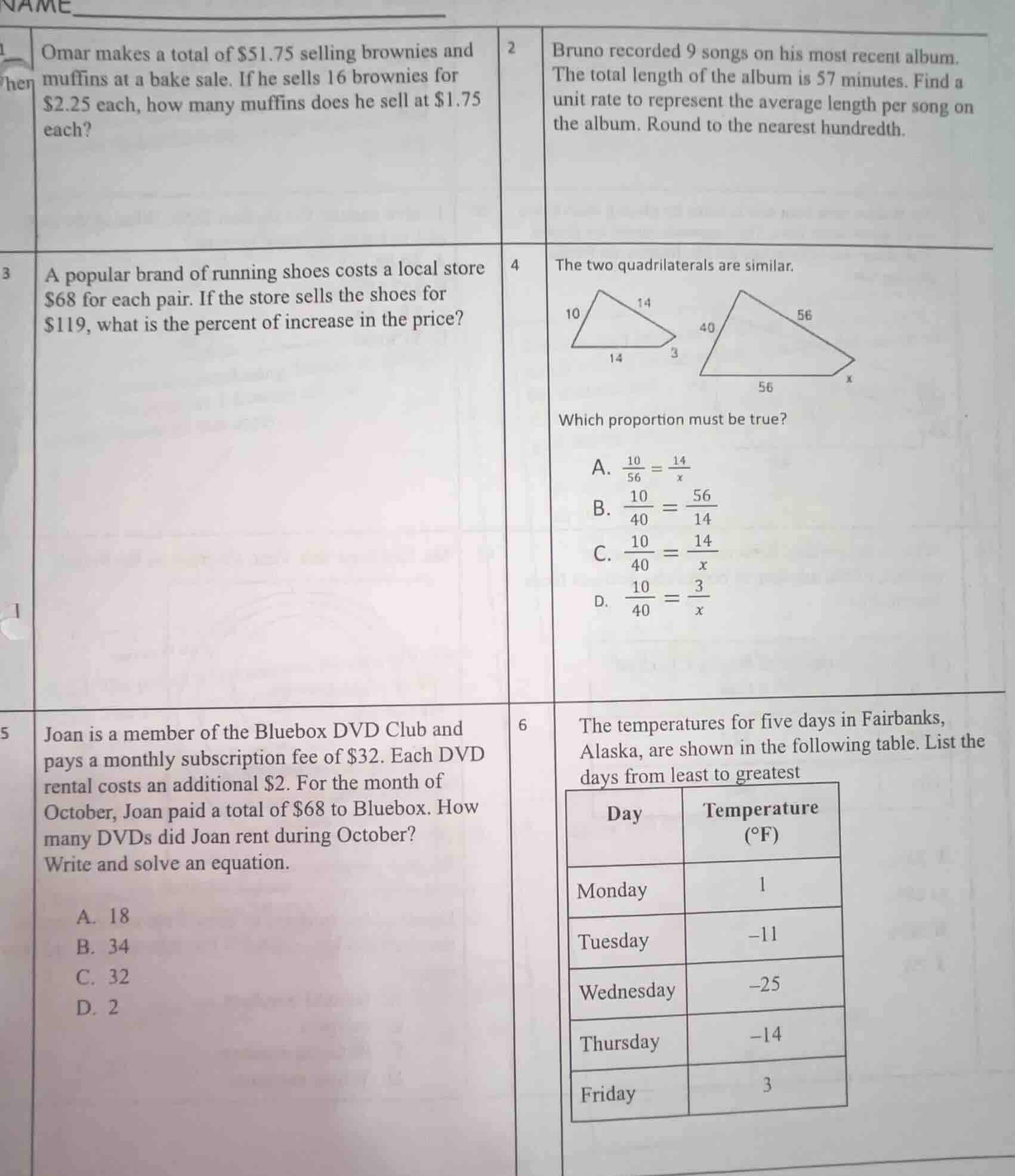1 omar makes a total of $51.75 selling brownies and muffins at a bake s…