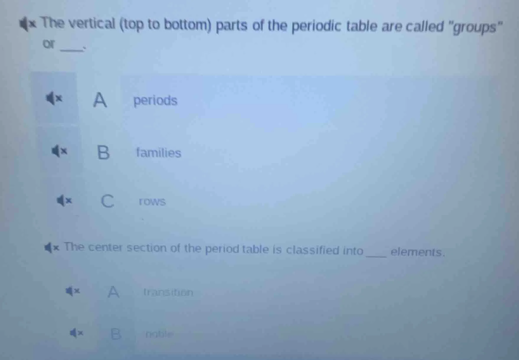 the vertical (top to bottom) parts of the periodic table are called \gr…