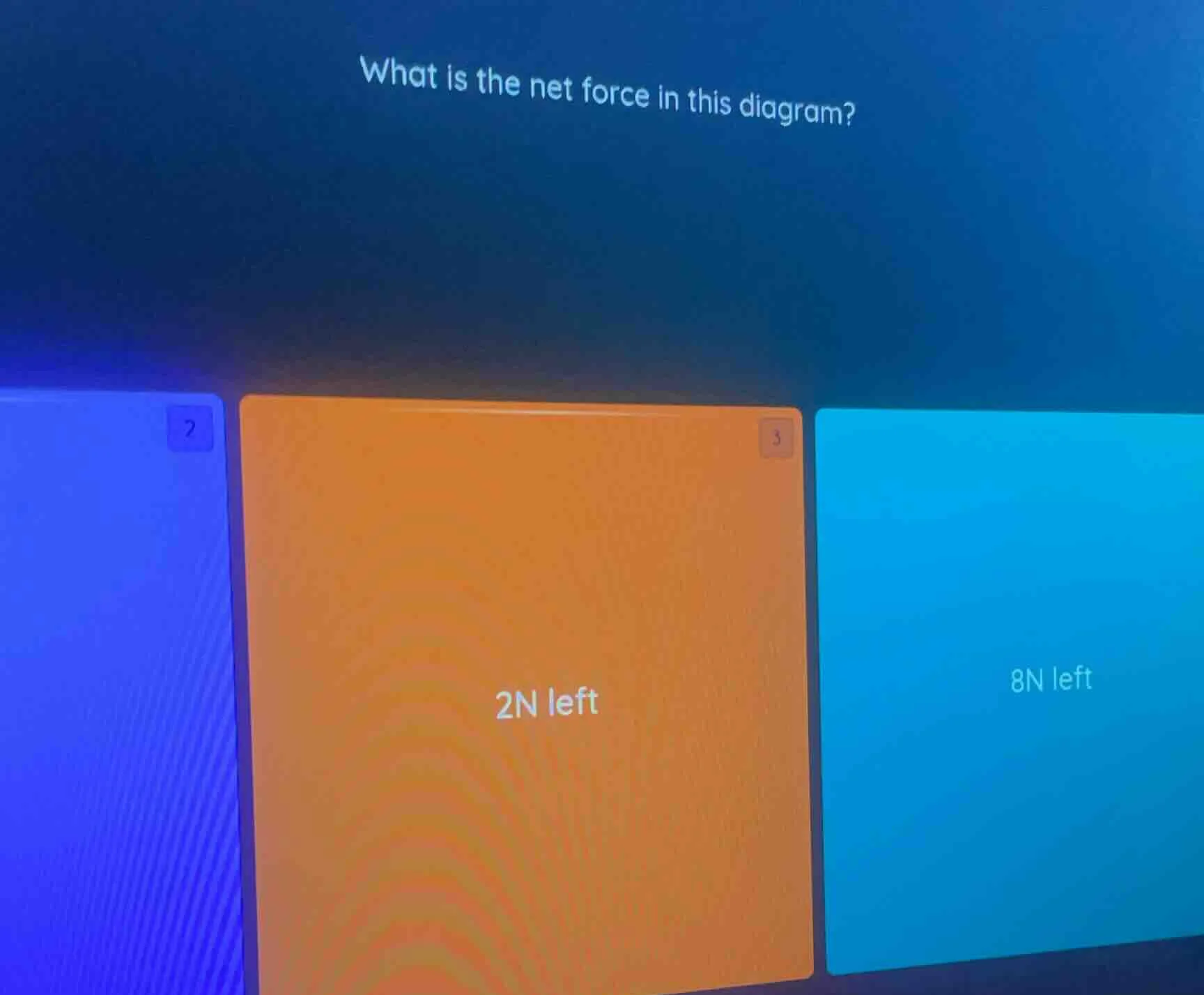 what is the net force in this diagram? 2n left 8n left