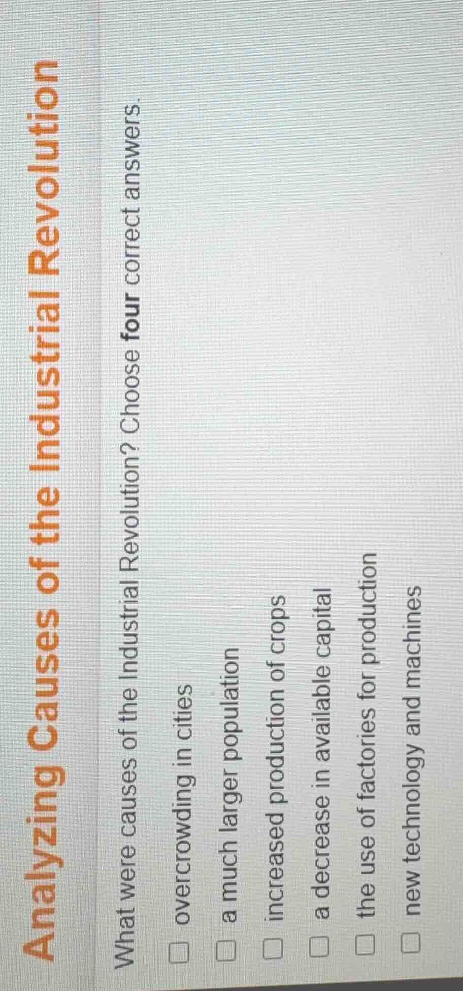 analyzing causes of the industrial revolution what were causes of the i…