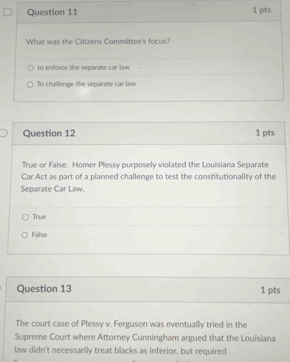 question 11 what was the citizens committees focus? ○ to enforce the se…