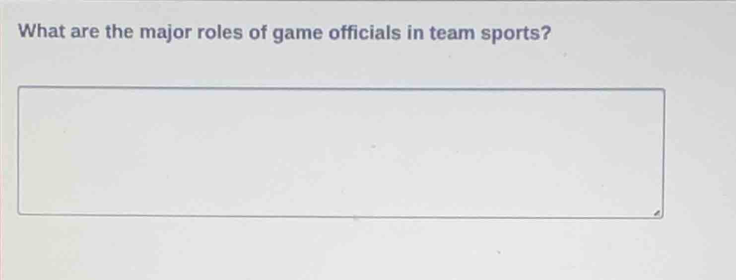 what are the major roles of game officials in team sports?