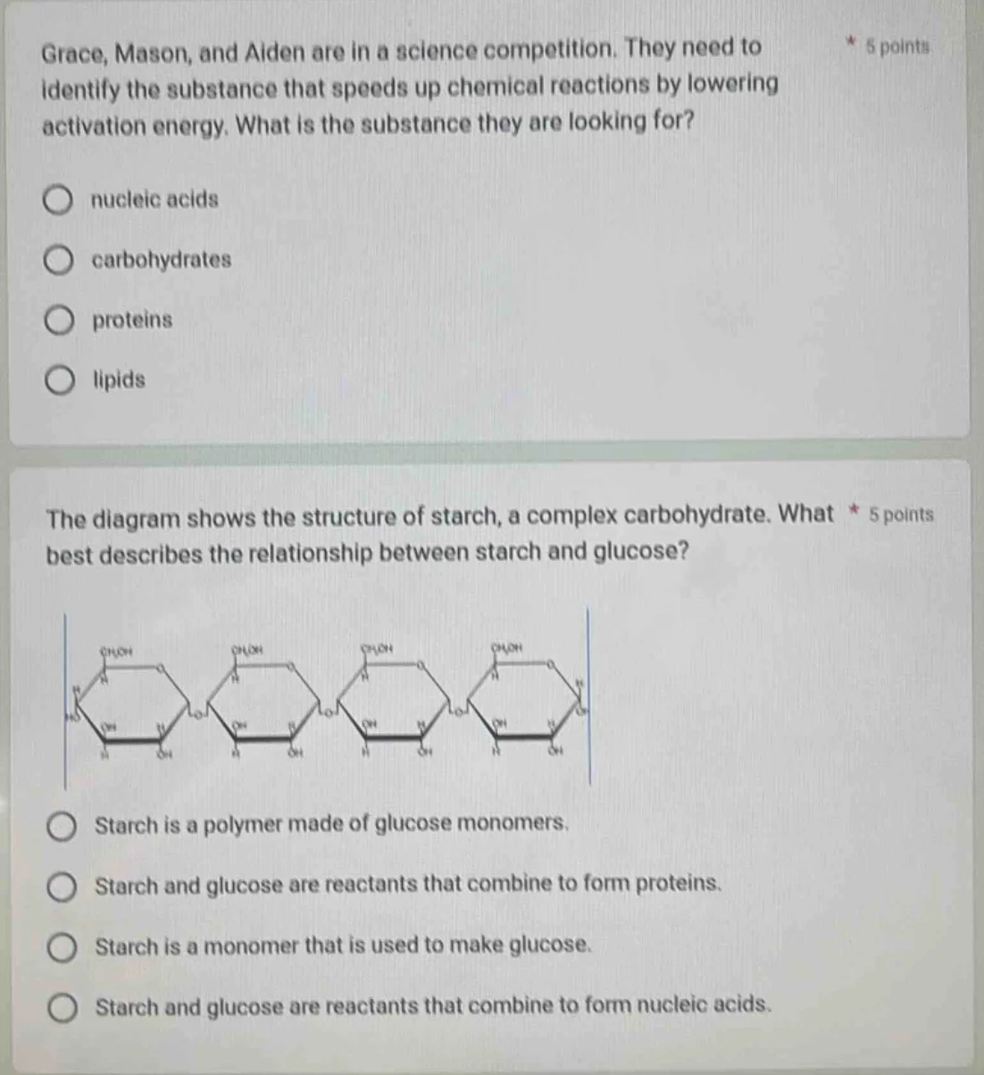 grace, mason, and aiden are in a science competition. they need to iden…