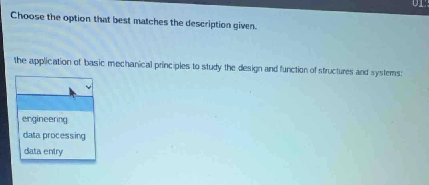 choose the option that best matches the description given. the applicat…