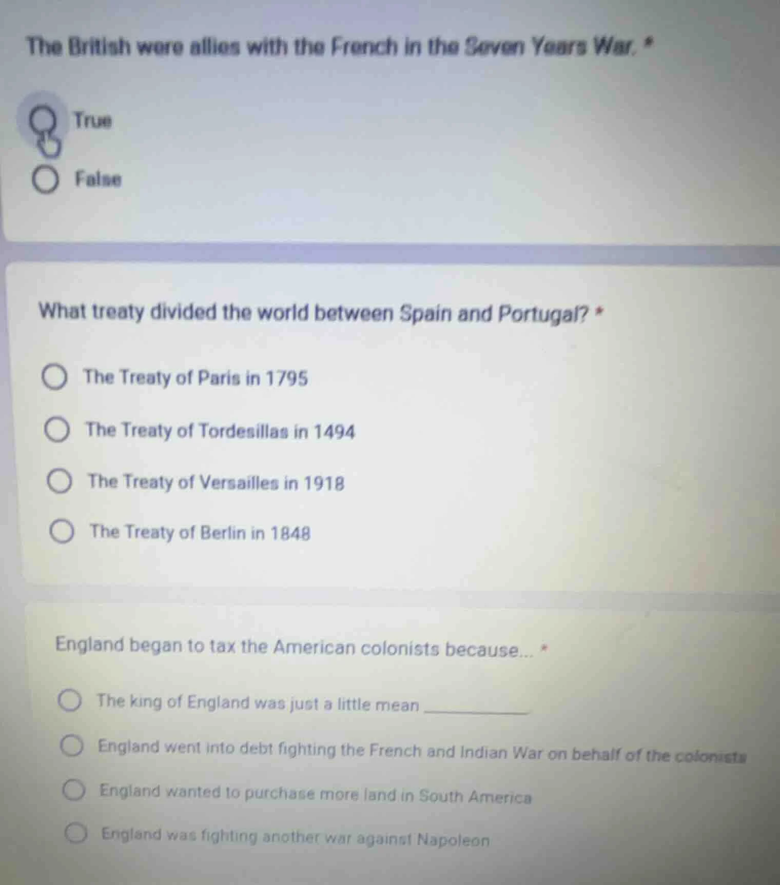 the british were allies with the french in the seven years war. * true …