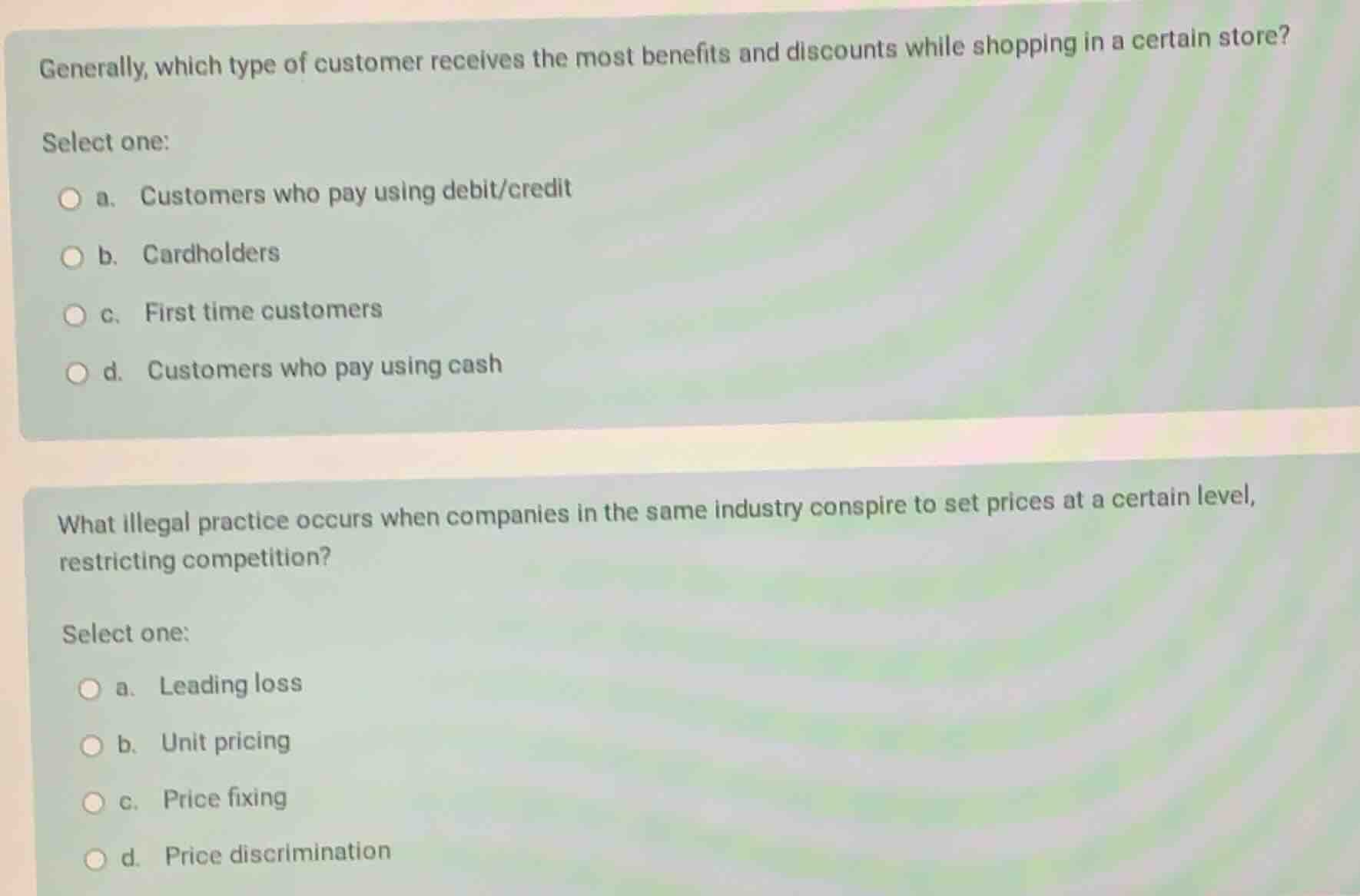 generally, which type of customer receives the most benefits and discou…