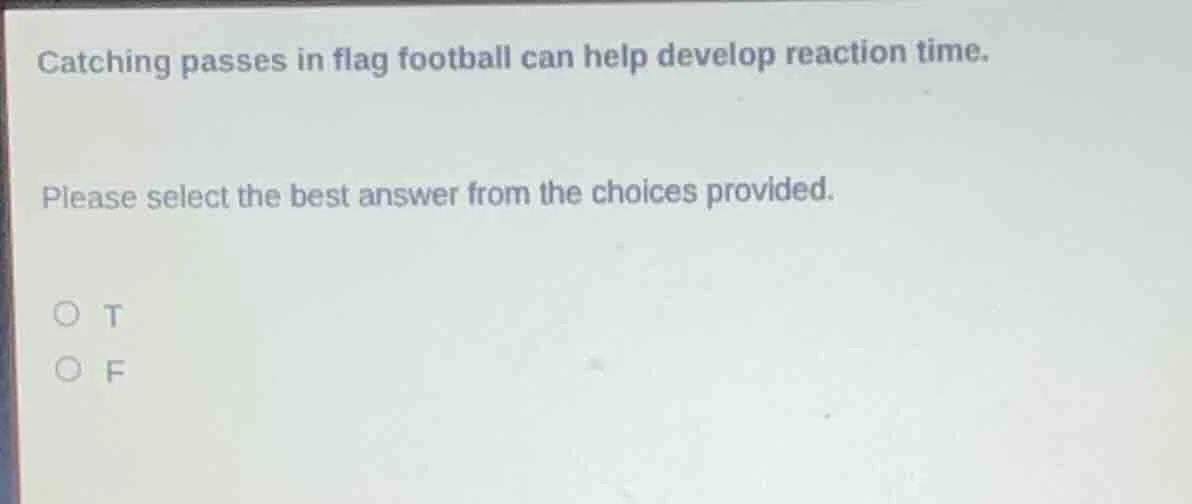 catching passes in flag football can help develop reaction time. please…