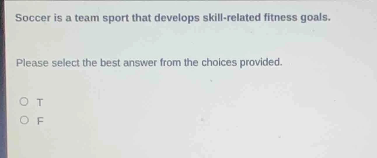 soccer is a team sport that develops skill - related fitness goals. ple…
