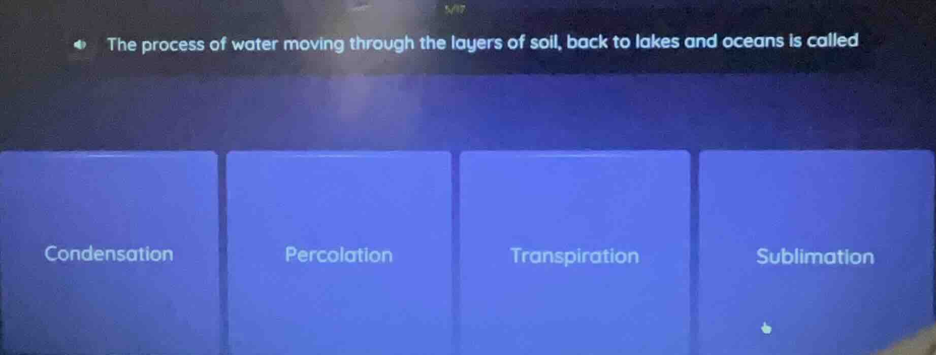 the process of water moving through the layers of soil, back to lakes a…