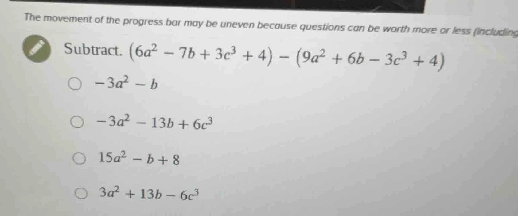 the movement of the progress bar may be uneven because questions can be…