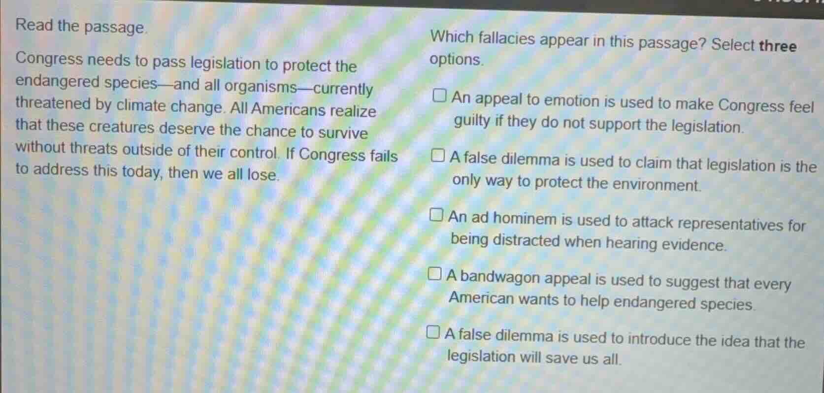read the passage. congress needs to pass legislation to protect the end…