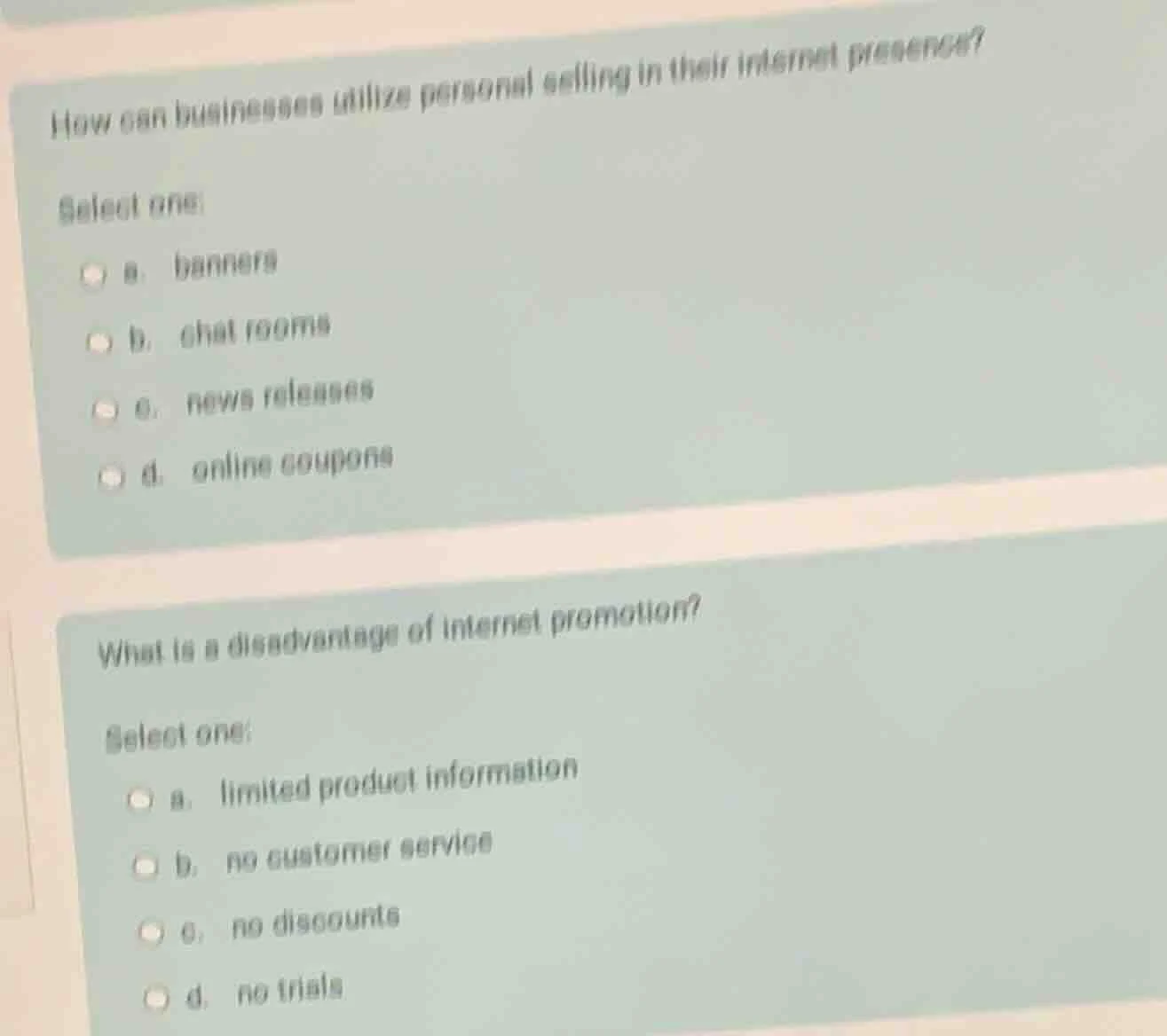 how can businesses utilize personal selling in their internet presence?…