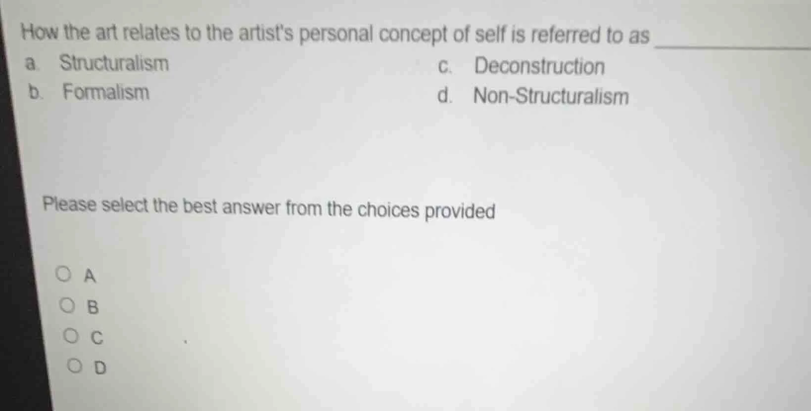 how the art relates to the artists personal concept of self is referred…