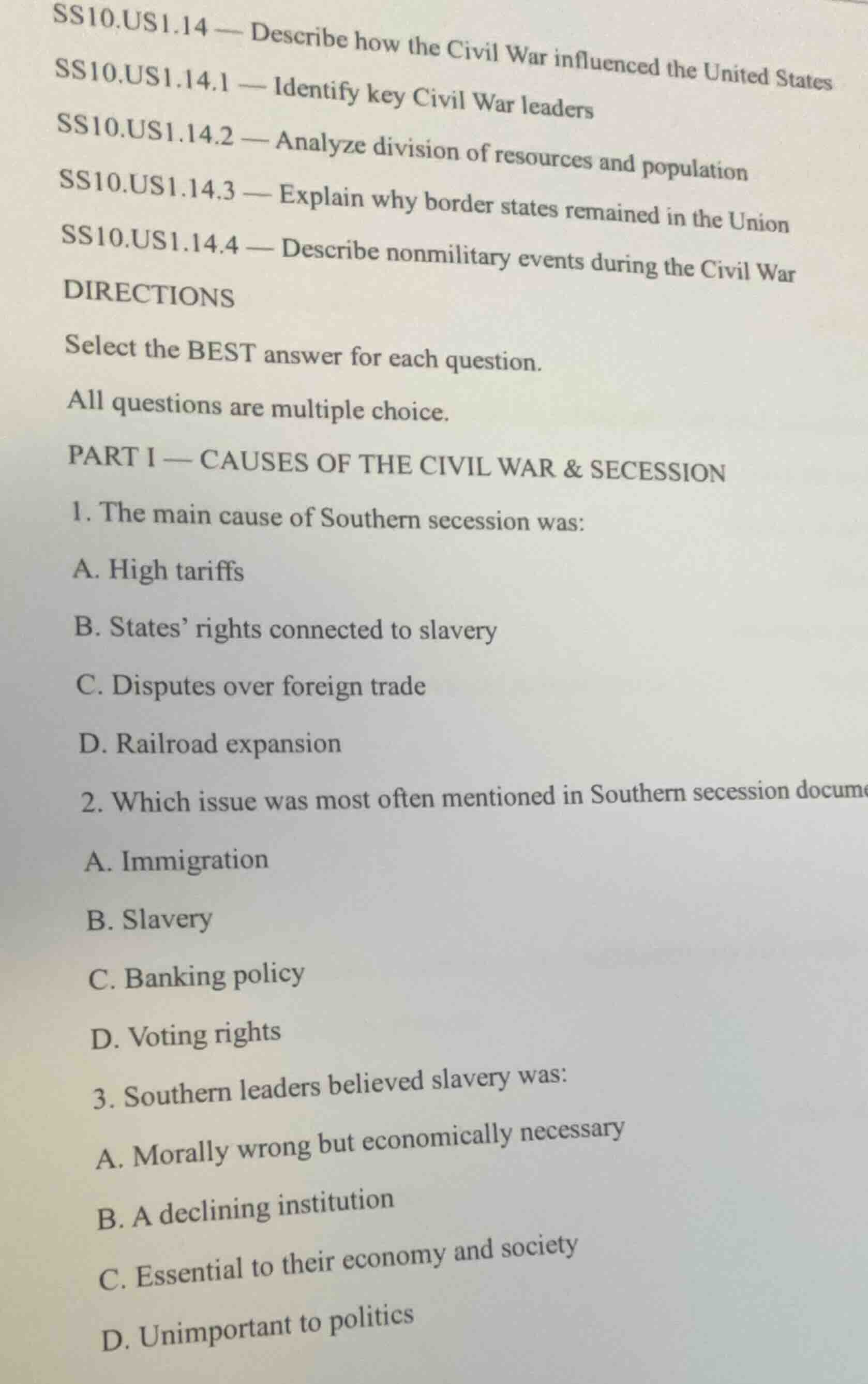 ss10.us1.14 — describe how the civil war influenced the united states s…