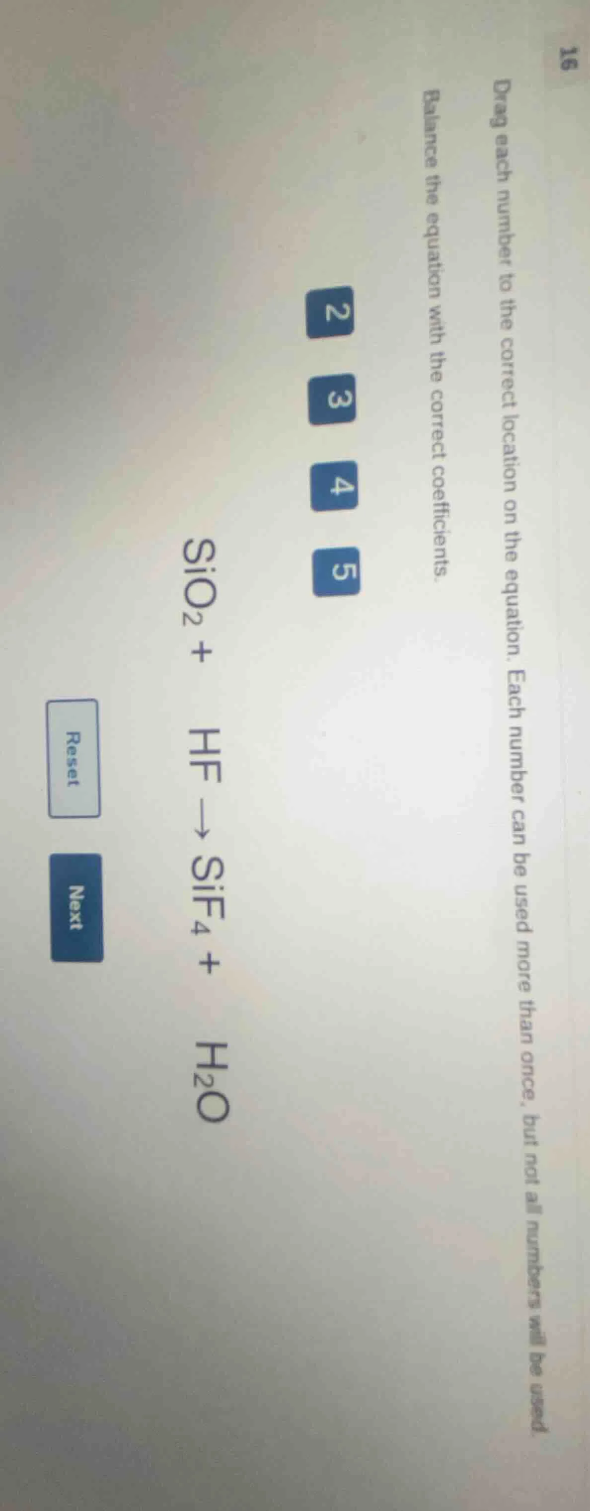 drag each number to the correct location on the equation. each number c…