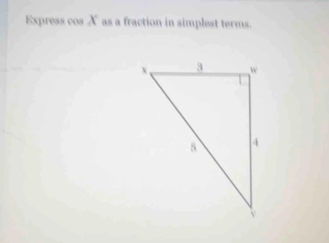 express \\(cos x\\) as a fraction in simplest terms.