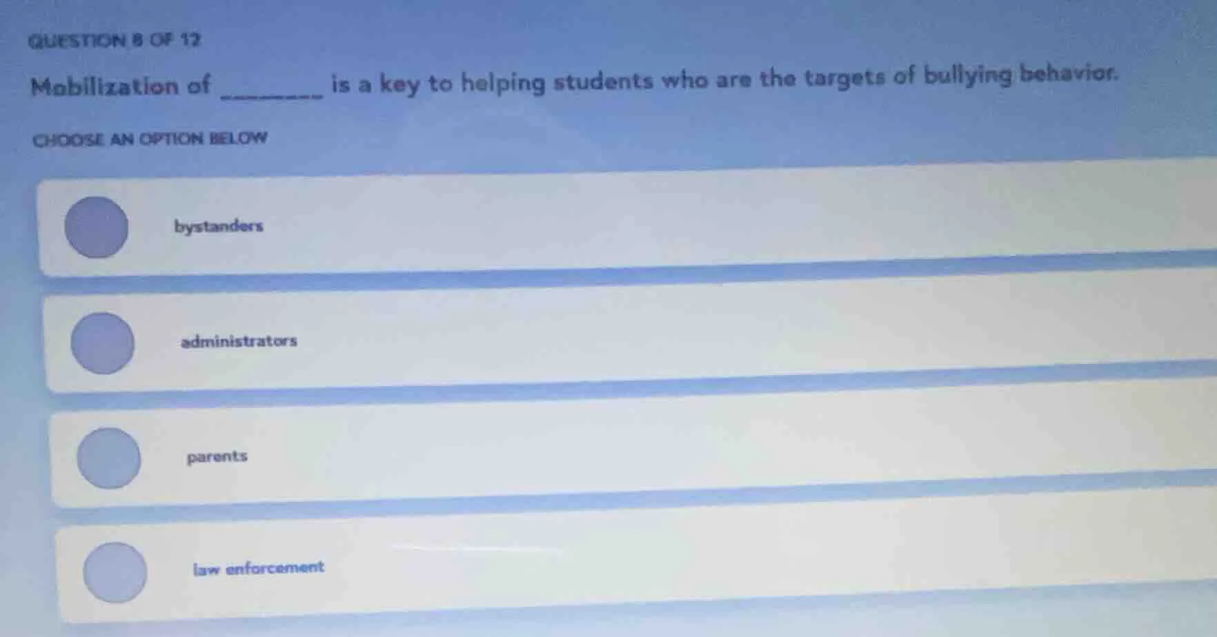 question 8 of 12 mobilization of ______ is a key to helping students wh…