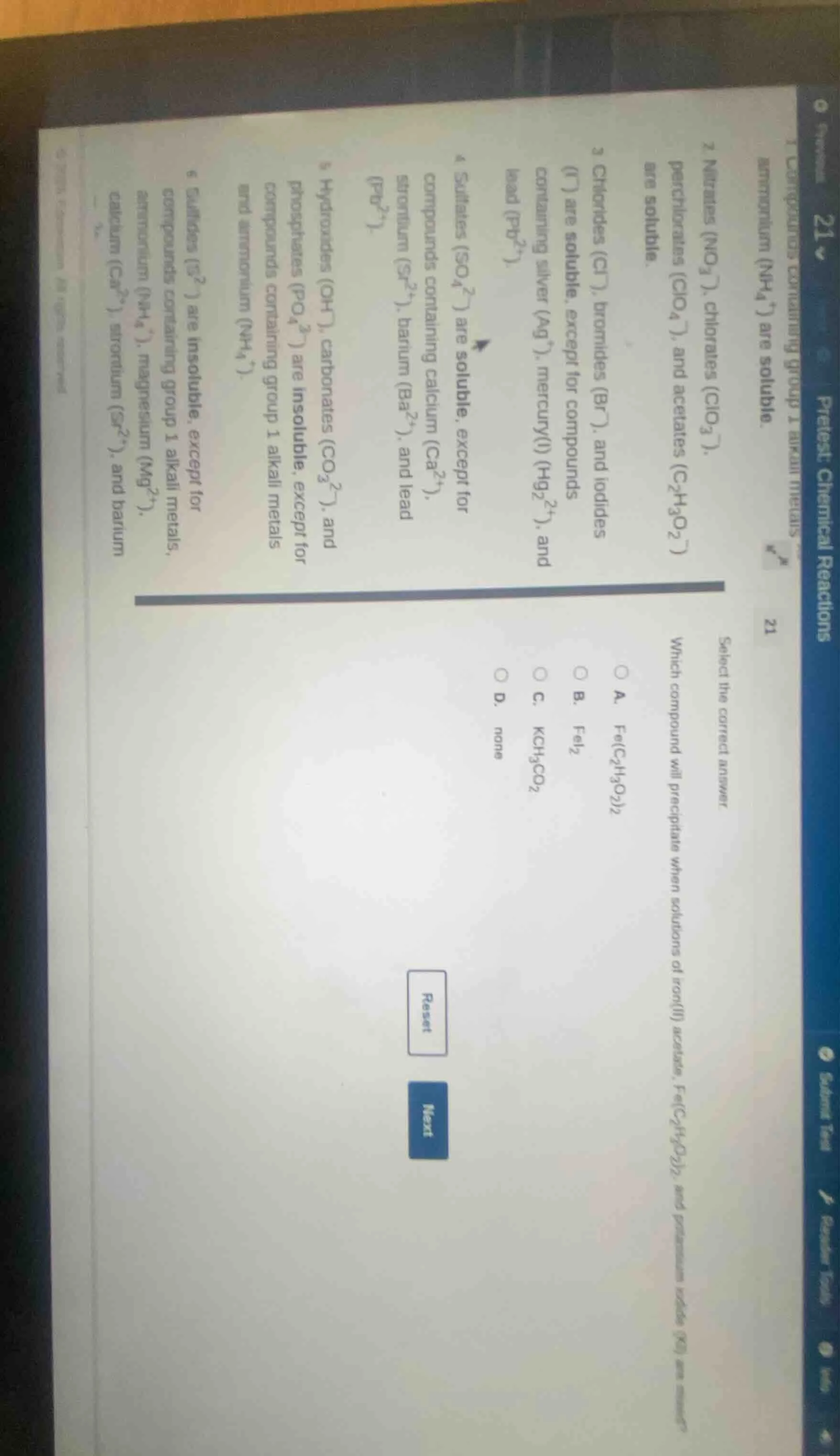 select the correct answer which compound will precipitate when solution…