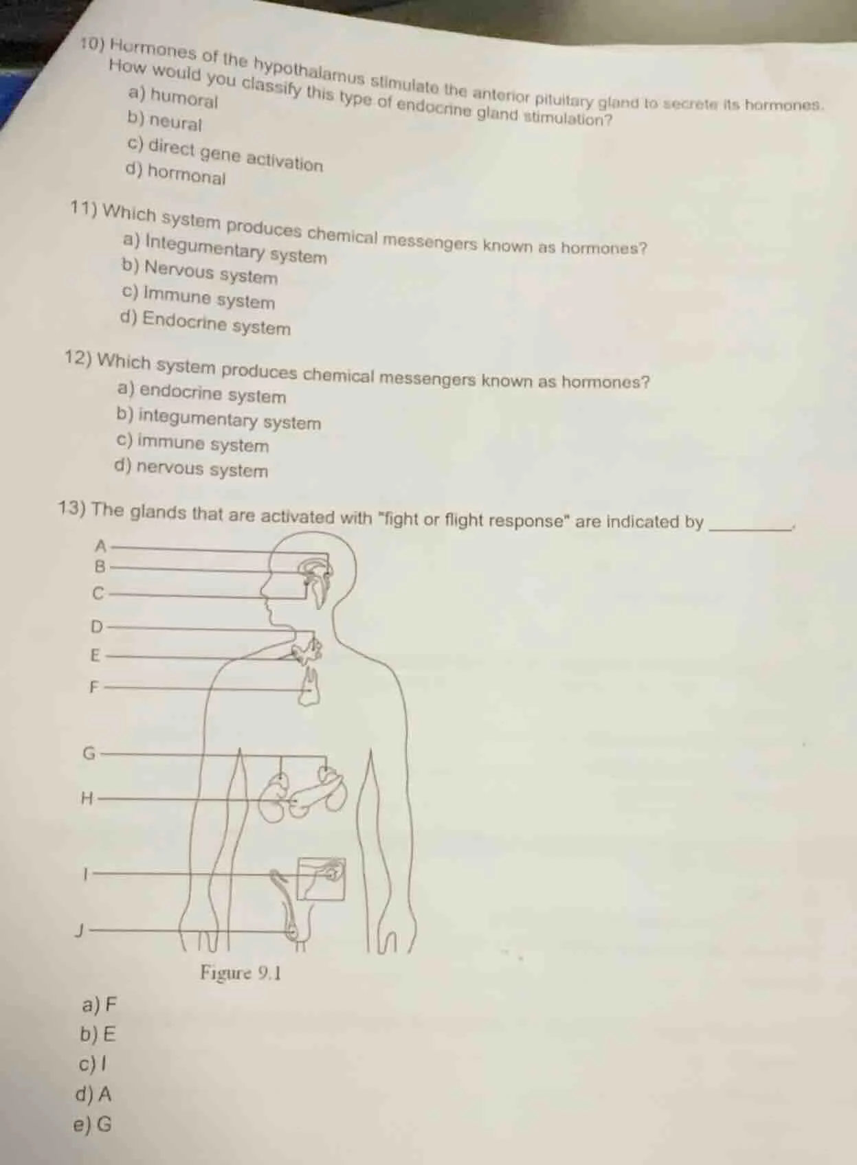 10) hormones of the hypothalamus stimulate the anterior pituitary gland…