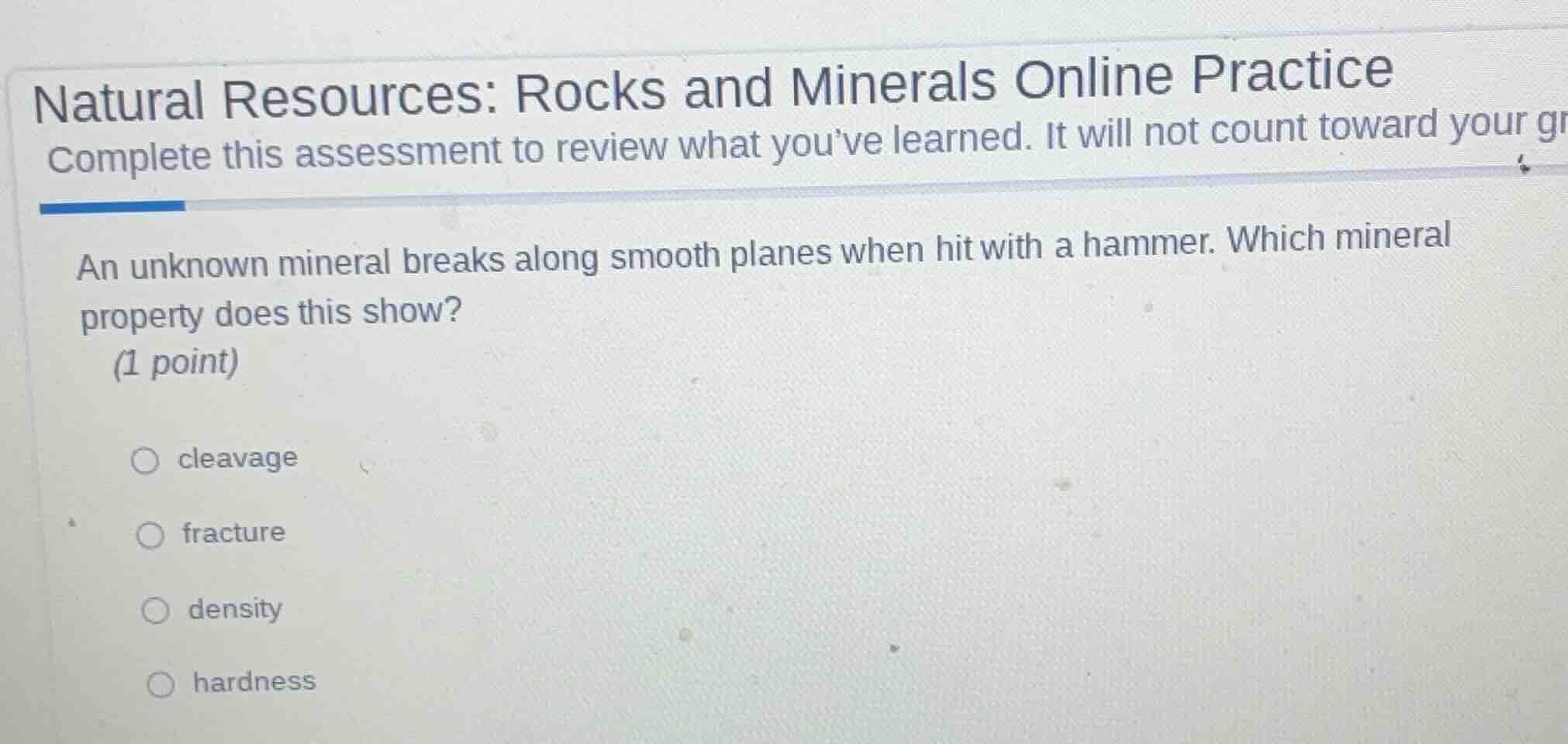 natural resources: rocks and minerals online practice complete this ass…