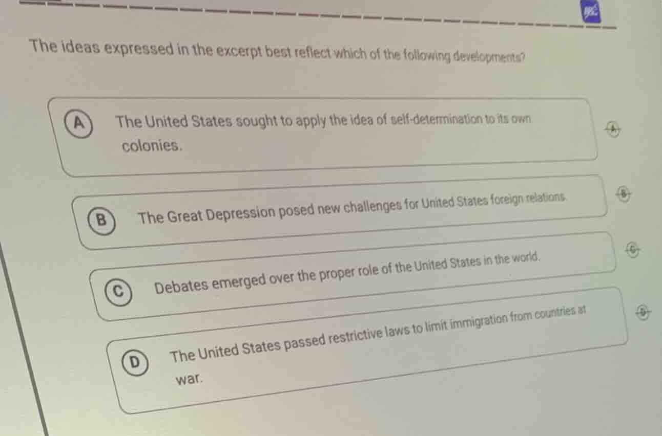 the ideas expressed in the excerpt best reflect which of the following …