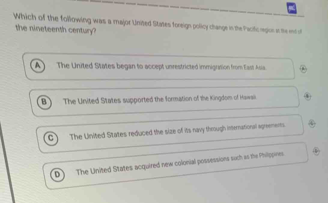 which of the following was a major united states foreign policy change …