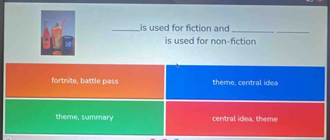 ______is used for fiction and ________ ______ is used for non - fiction…
