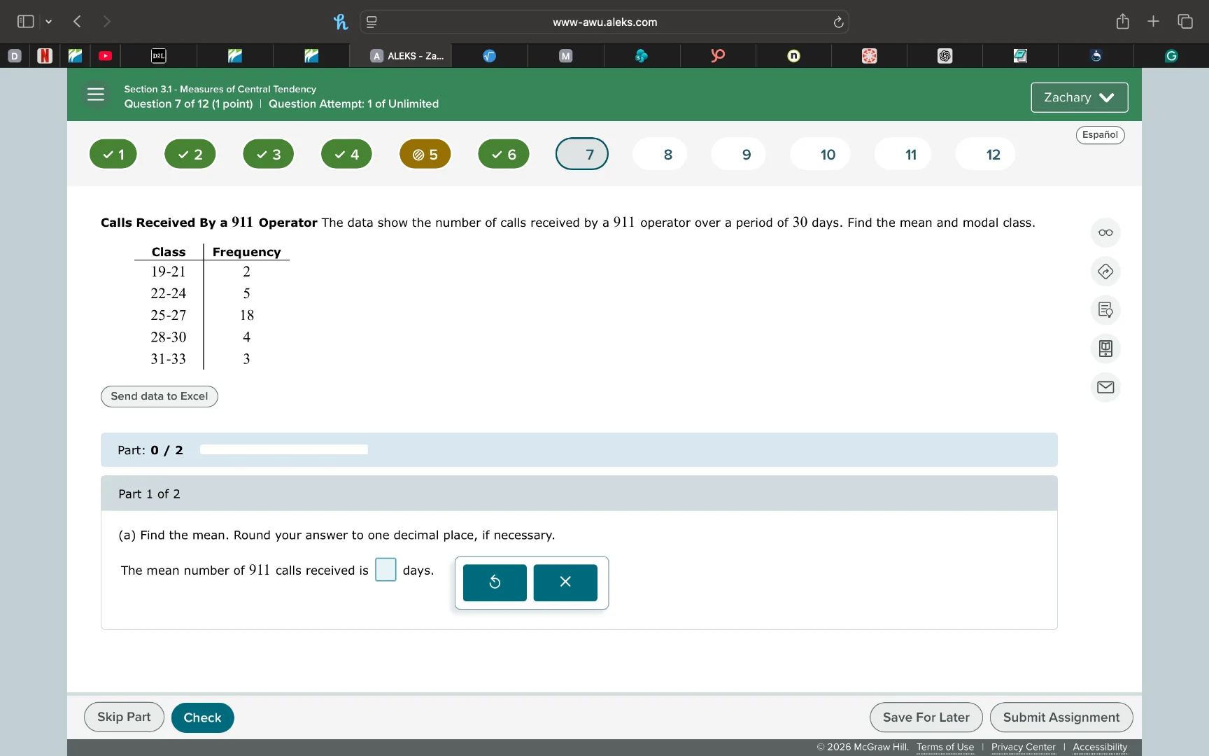 calls received by a 911 operator the data show the number of calls rece…