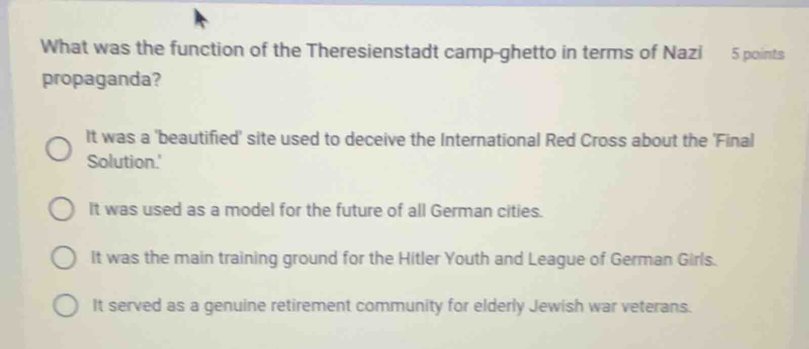 what was the function of the theresienstadt camp - ghetto in terms of n…