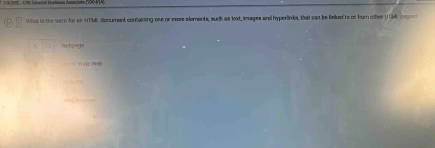 what is the term for an html document containing one or more elements, …