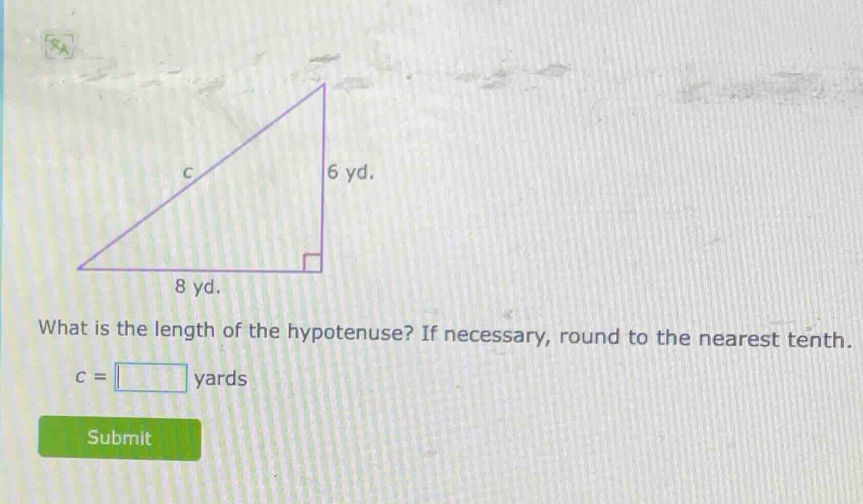 what is the length of the hypotenuse? if necessary, round to the neares…