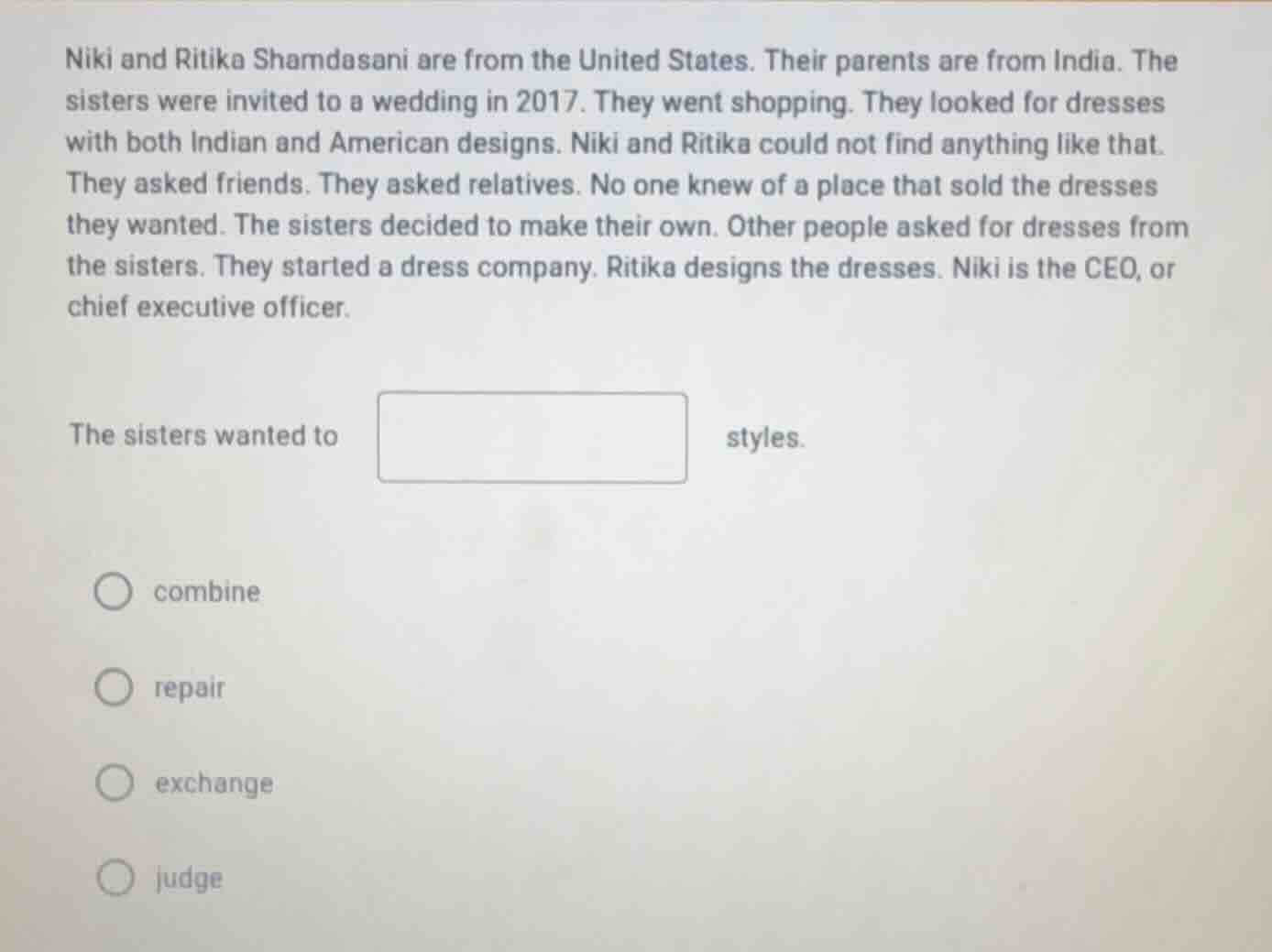 niki and ritika shamdasani are from the united states. their parents ar…