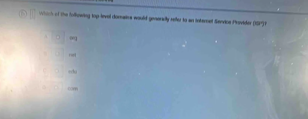 which of the following top level domains would generally refer to an in…