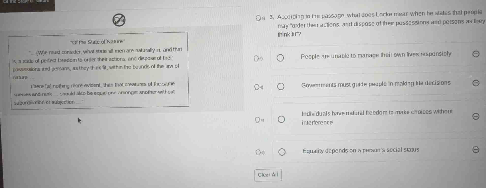 \of the state of nature\ \... (w)e must consider, what state all men ar…