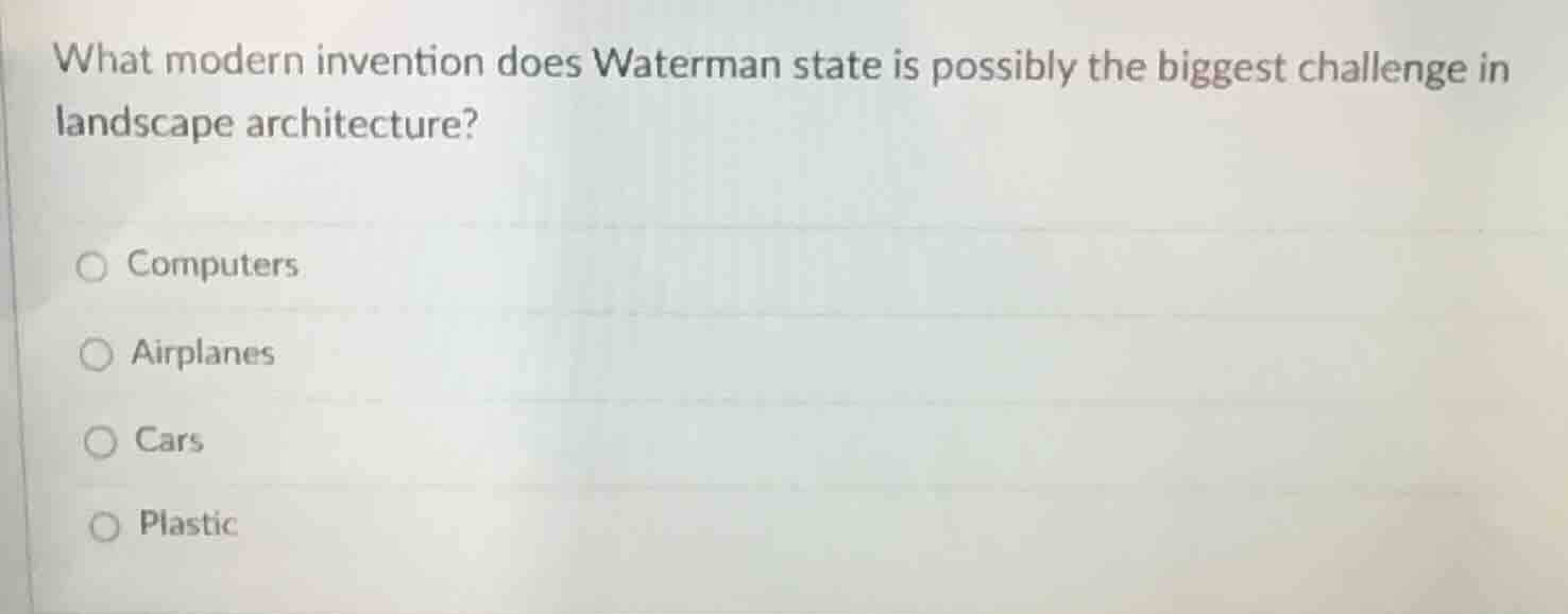 what modern invention does waterman state is possibly the biggest chall…